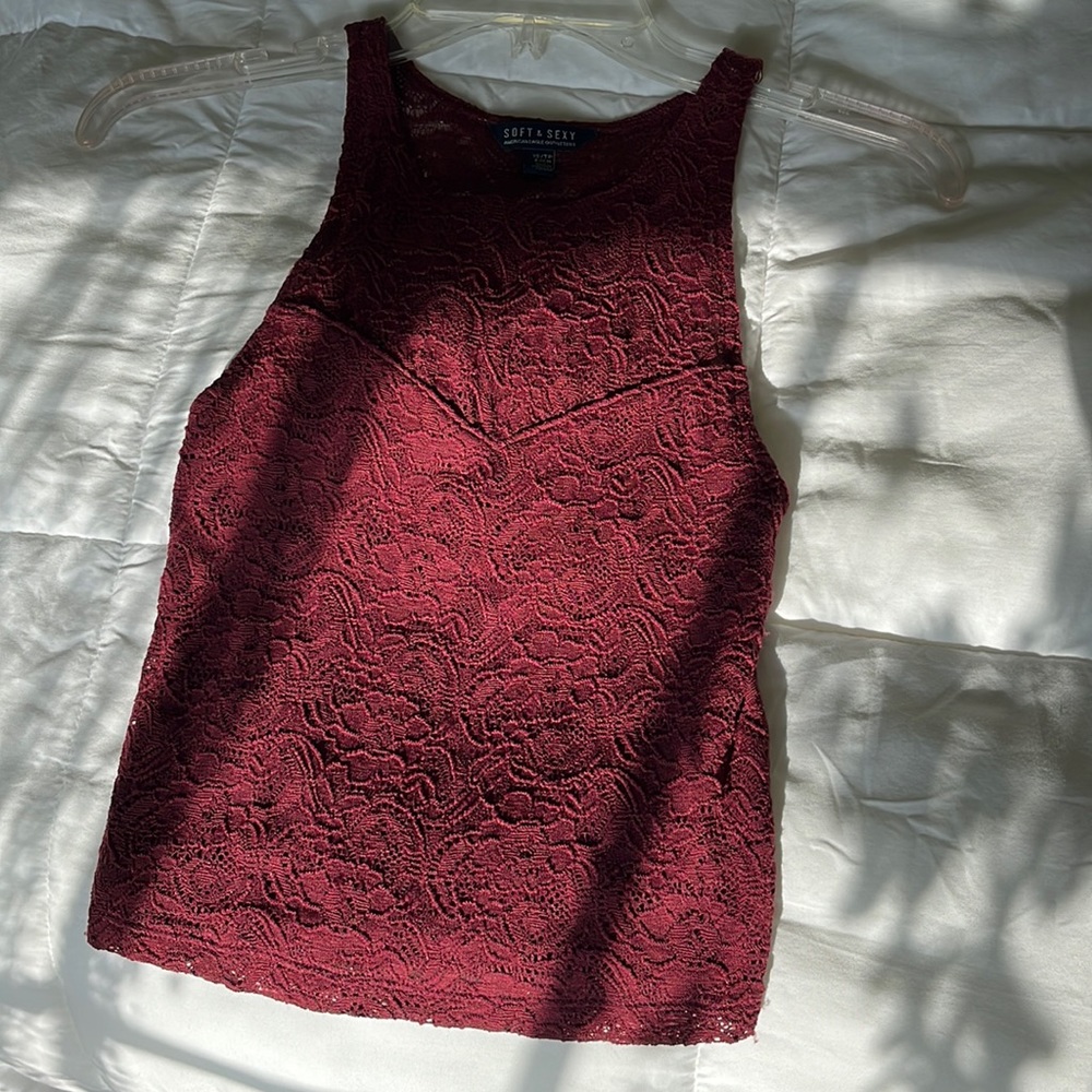 Maroon Lace “Soft & Sexy” Tank